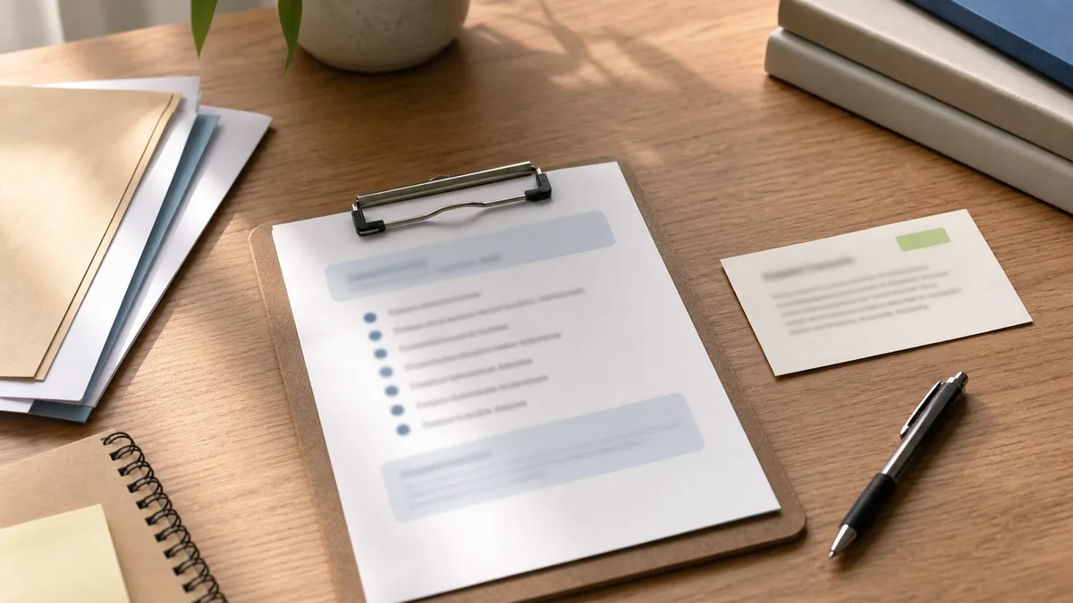 Manual status notes on a clipboard